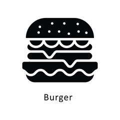 Burger vector gylph Icon. Eps 10 file