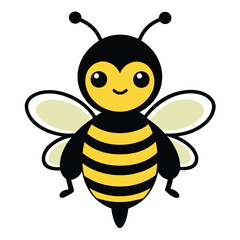 Cute bee silhouette vector Illustration