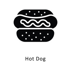 Hot Dog vector gylph Icon. Eps 10 file