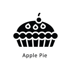 Apple Pie vector gylph Icon. Eps 10 file