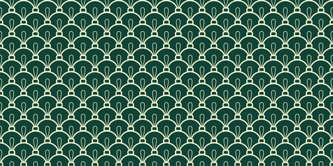 Seamless vector pattern. Christmas tree balls ornament. Snake or dragon scales. Christmas and New Year design. Wrapping paper, textile, fabric texture.