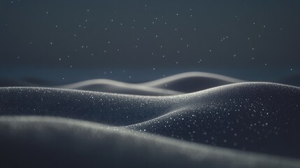 Naklejka premium Gentle waves of textured surface undulate softly under a dim light, creating an ethereal atmosphere filled with shimmering particles that dance through the air