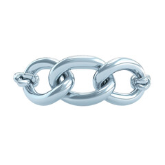 Obraz premium A silver chain with three links Transparent Background