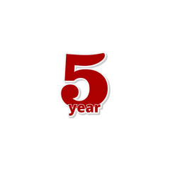 5 years anniversary sign icon isolated on transparent background