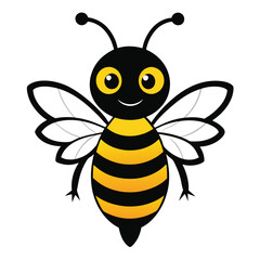 Cute bee silhouette vector Illustration 