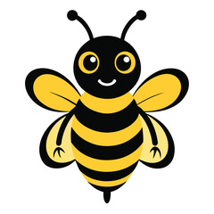 Cute bee silhouette vector Illustration 