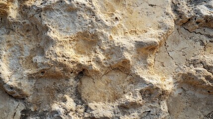 Obraz premium Natural travertine stone surface showcasing unique textures and earthy tones, perfect for various design applications and aesthetic enhancements.