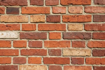 A detailed close-up photograph showcasing the intricate texture of a rustic brick wall, revealing a variety of warm hues and subtle variations in brick color and tone.