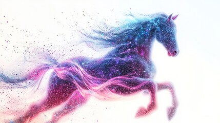 Fototapeta premium horse, featuring a transparent body that reveals a dazzling array of stars and cosmic elements within,
