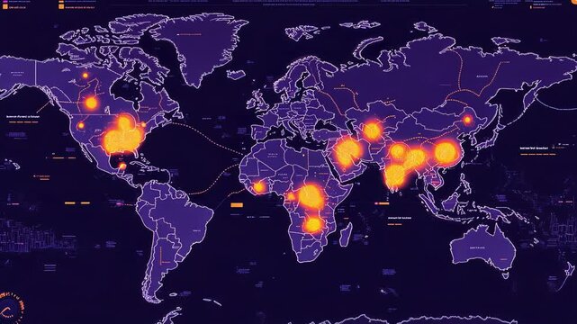 World Map with Heat Zones