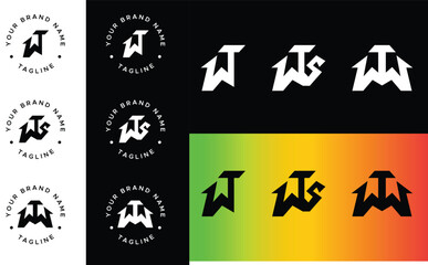 WT, WTS, WTW, TW, STW letter creative monogram and symbol round and circle design to use for cap and clothing design