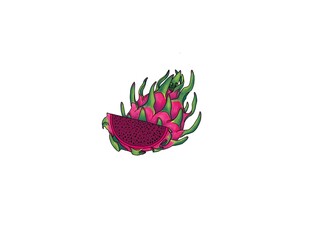 Vibrant Dragon Fruit Illustration - Exotic and Healthy Tropical Delight