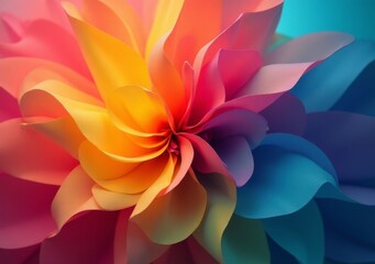 Fototapeta premium Colorful abstract flower design with vibrant petals blending in soft hues