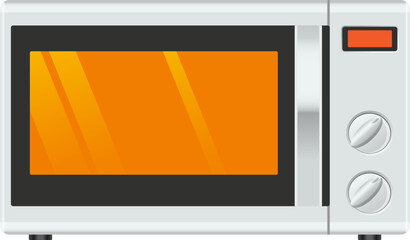 Obraz premium Microwave cartoon icon. Kitchen cooking electric appliance