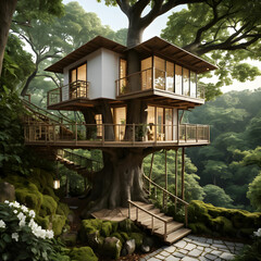 Cozy Treehouse on Ancient Oak with Multi-Level Patio Views