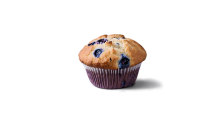 Blueberry Muffin in Purple Wrapper Isolated  

