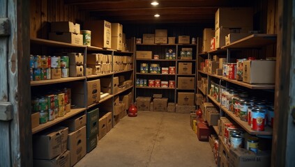 Survival Supplies Food And Medicine Survivalism Concept