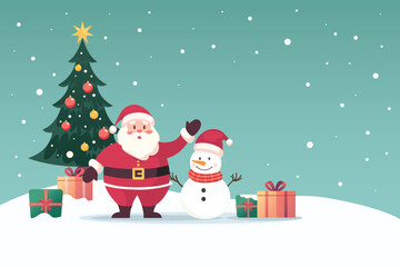 Santa claus and snowman