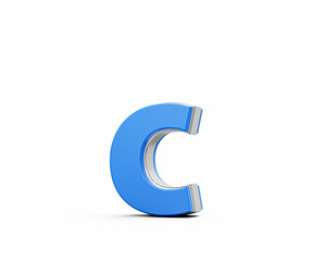 Blue Small Letter c Alphabet c Gleams With Its Sleek Modern Design With Sharp Edges 3D Illustration