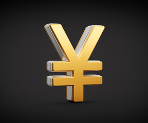Shiny Golden Japanese Yen Currency Symbol Gleams With Sleek Modern Design 3D Illustration