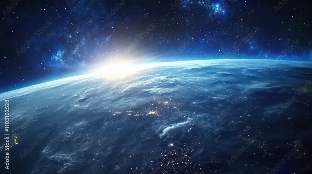 Canvas Prints bright explosion of meteorite impact from space