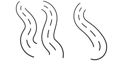 road icon symbol vector logo element. Map, navigation, direction and travel