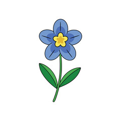 Bluebonnet Flower Vector Art Illustration