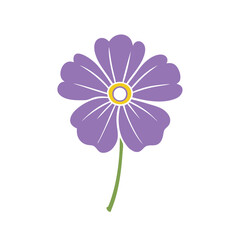 Violet Flower Vector Art Illustration