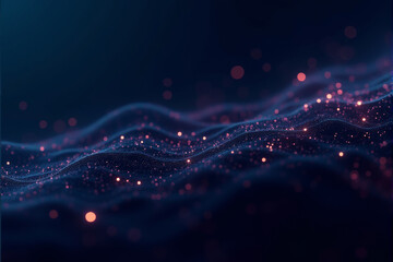 A futuristic digital landscape with glowing blue lines and red accents, creating a sense of depth and speed.