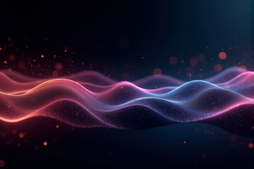 A cosmic abstract wave of glowing particles
