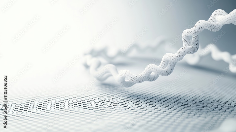Poster a continuous, flowing line forming intricate patterns and loops, representing the non linear and int
