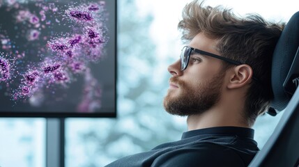 A developer swiveling in their chair to view code on a vertical monitor, highlighting the ergonomic benefits and efficiency of a multi screen setup.