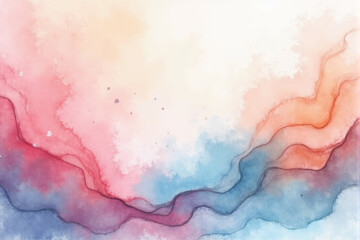 Fototapeta premium A soft, watercolor background with a gradient of colors from blue to orange, creating a dreamy and artistic effect.
