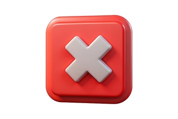 Obraz premium 3d Red cross icon, figure, object, vector, on white background