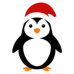 Penguin wearing a Santa Claus hat