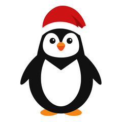 Penguin wearing a Santa Claus hat