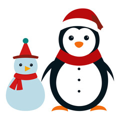 Penguin wearing a Santa Claus hat