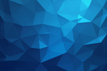 Fototapeta premium A geometric background with a mosaic of blue triangles, creating a sense of depth and texture.
