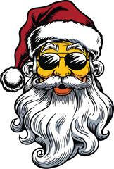 santa claus head face with a happy smile vector illustration