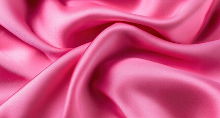 Obraz premium Pink satin fabric, draped and flowing in an elegant display of texture and color.