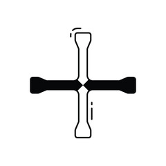Lug wrench vector icon