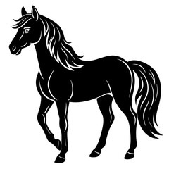horse silhouette isolated on white illustration