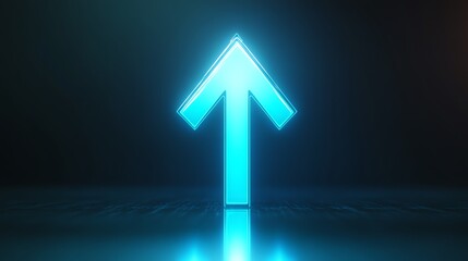 Fototapeta premium Modern glowing arrow symbol indicating direction.