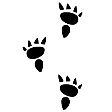 recommend clip art: Dinosaur footprint vector icon black color isolated on white background.