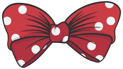 red bow with white polka dots without background © KRvisualPRO