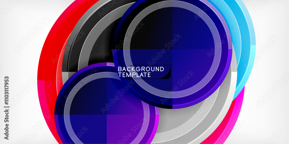 Poster geometric design abstract background - circles