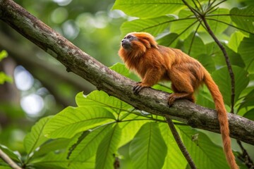 Fototapeta premium Lion tamarin on the tree