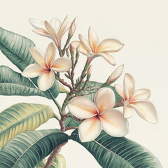 Fototapeta premium Frangipani Flowers Design Assets