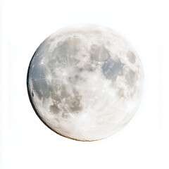 Naklejka premium Full moon illuminates the night sky, showcasing its detailed craters and surface texture for night sky observers