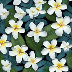 Fototapeta premium Frangipani Floral Graphic Design Assets